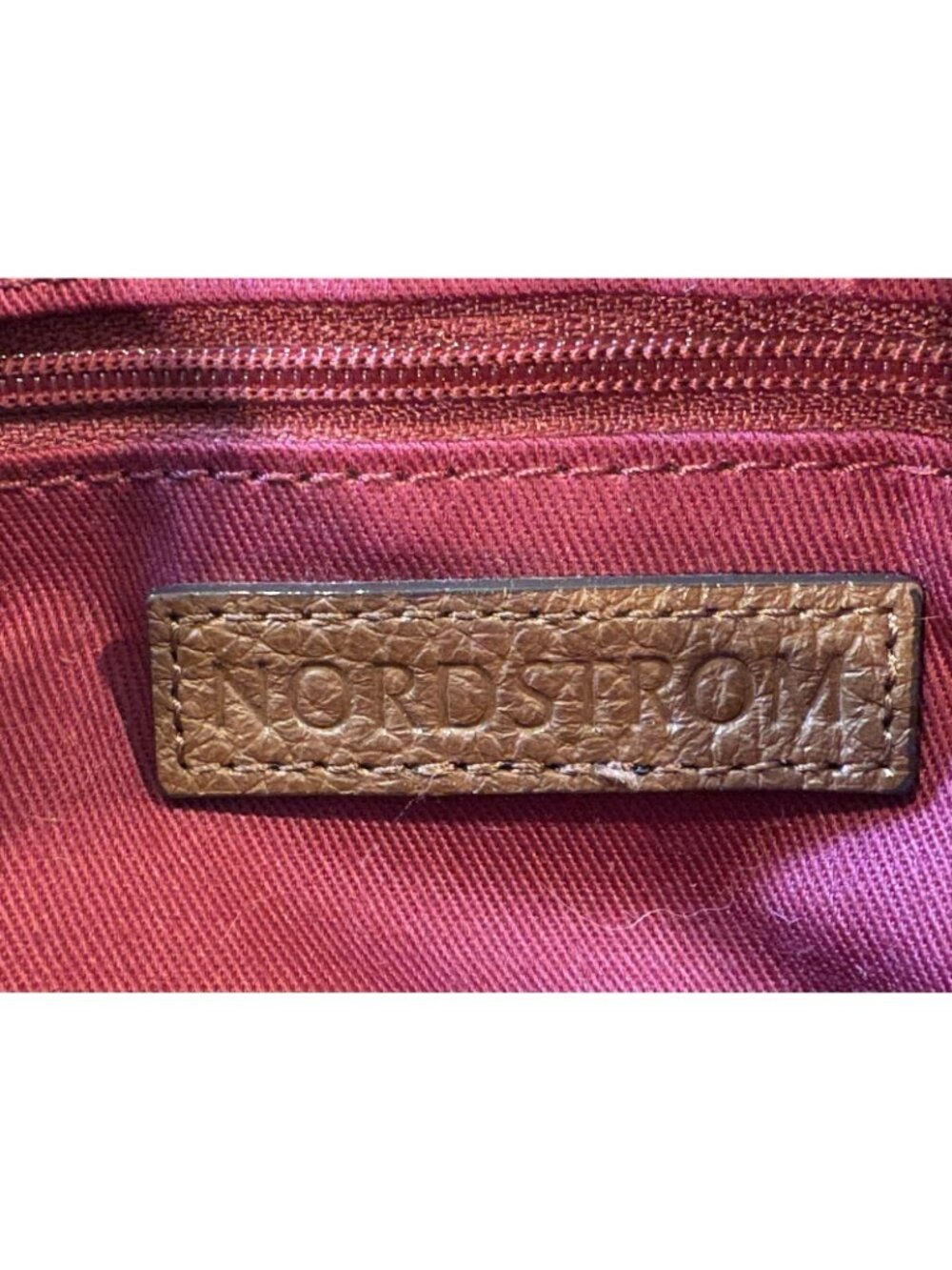 Nordstrom Women's Crossbody Bag Brown Leather Pebbled Zipper Snap Pockets GUC - Picture 9 of 15